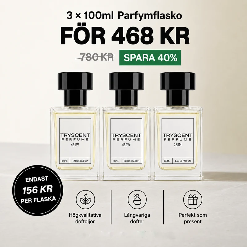 3 × 100ml Parfymflasko