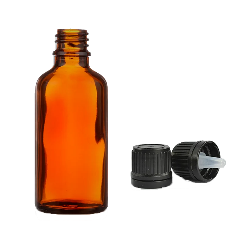 Amber Glass Dropper Bottle With Cap 50ml (Empty) for Aromatherapy
