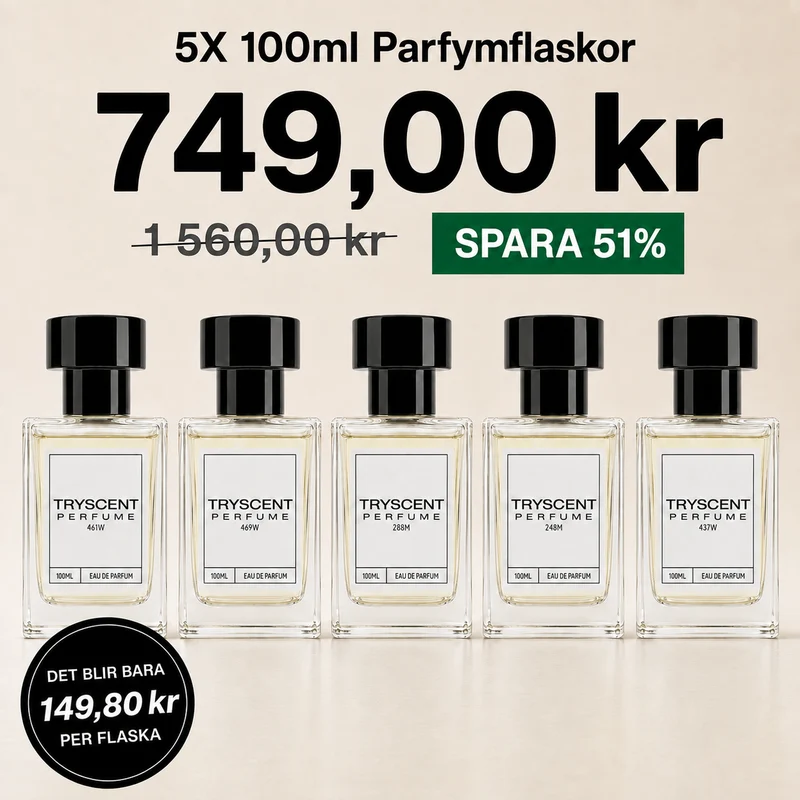 5X 100ml Parfymflaskor