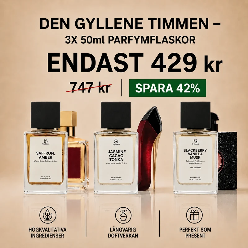 Den gyllene timmen – 3X 50ml Parfymflaskor