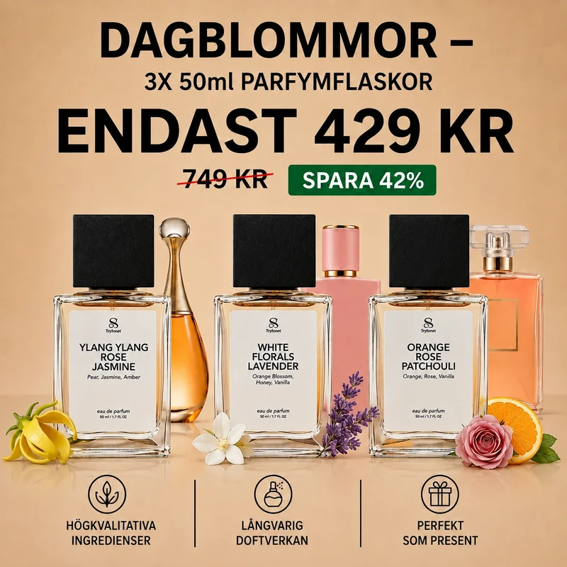Dagblommor – 3X 50ml Parfymflaskor