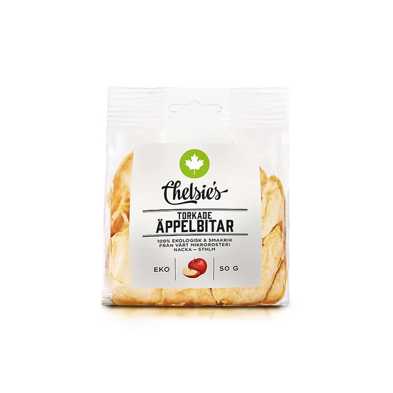 Chelsie's Torkade Äppelbitar, 50 g Eko