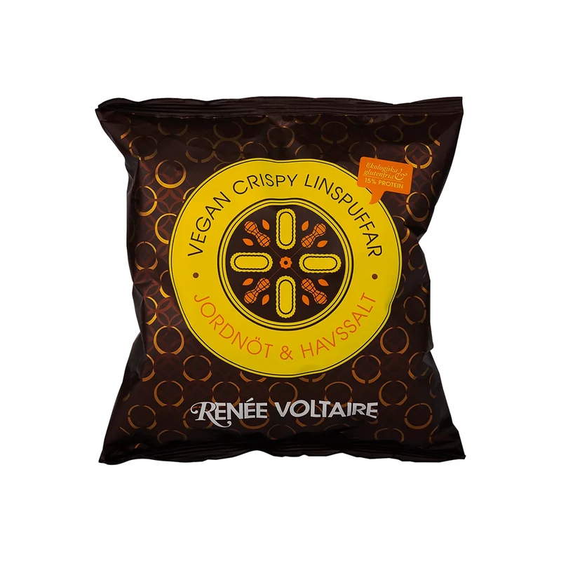 Vegan Crispy Linspuffar – Jordnöt & Havssalt, 90 g Eko