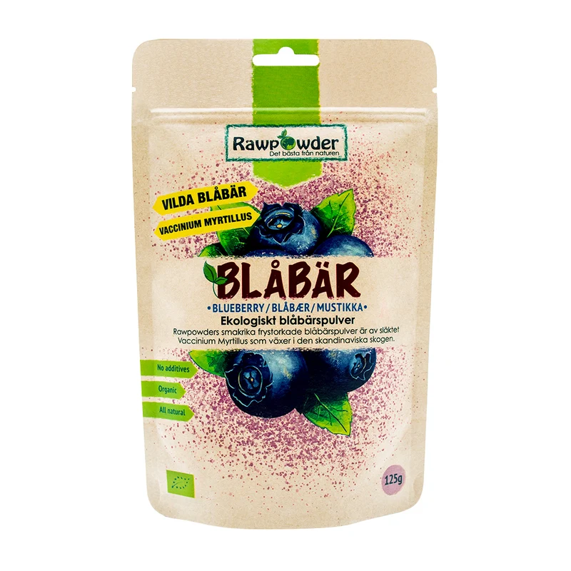Blåbärspulver av vilda bär, 125 g
