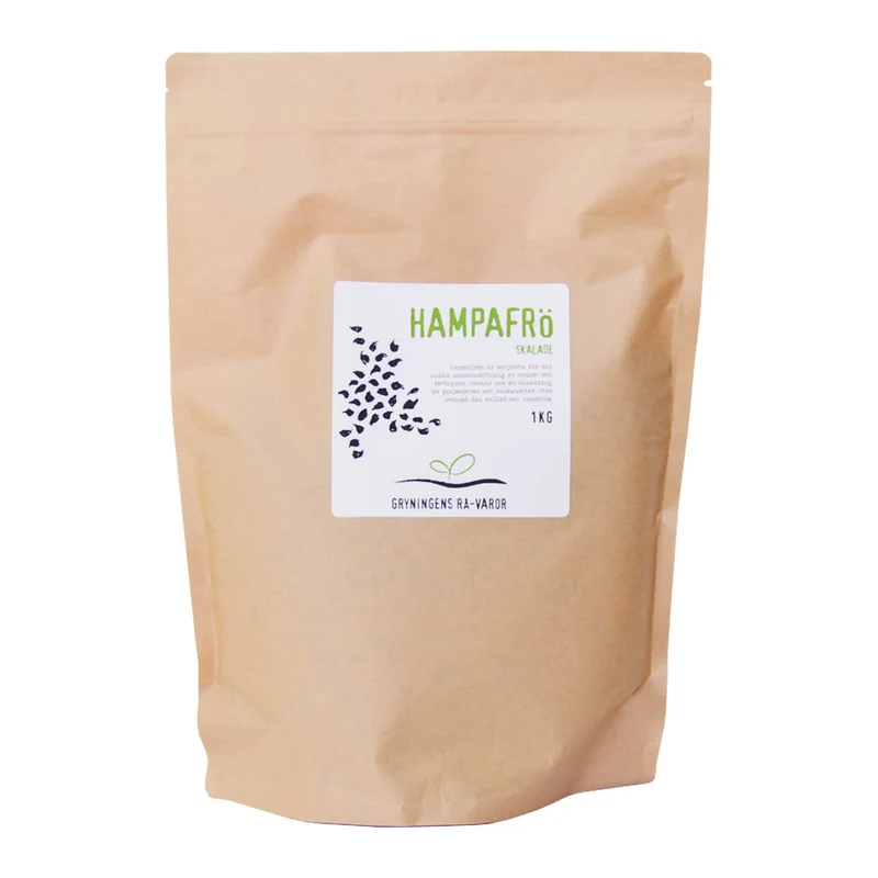 Hampafrön Skalade, 1 kg Eko
