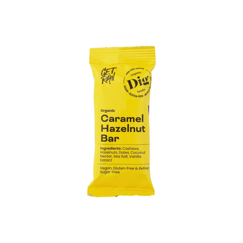 Get Raw Caramel & Hazelnut Bar, 42 g Eko