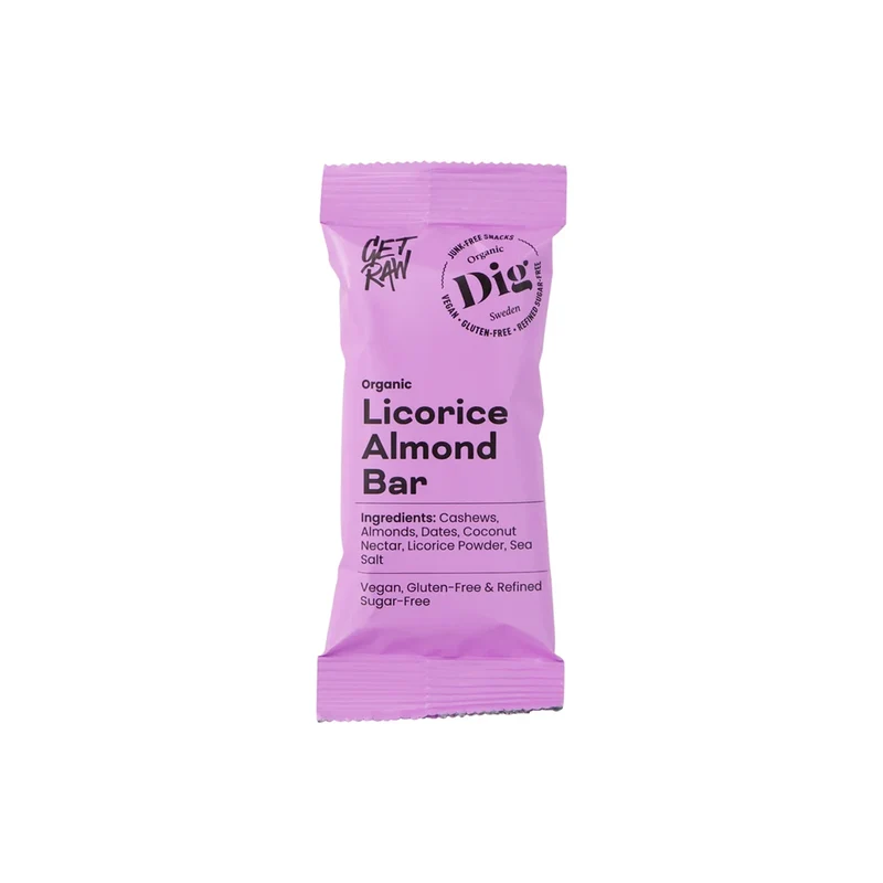 Get Raw Licorice & Almond Bar, 42 g Eko