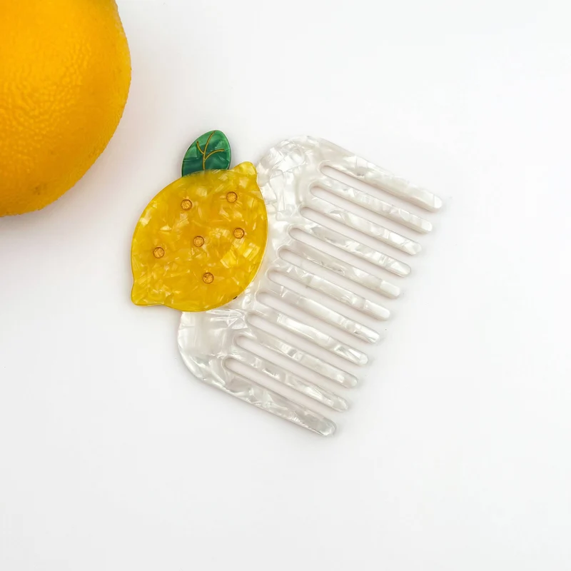 TheDivaSoap - Fruit Acetate Hair Comb, Cherry, Lemon & Strawberry Designs: Lemon
