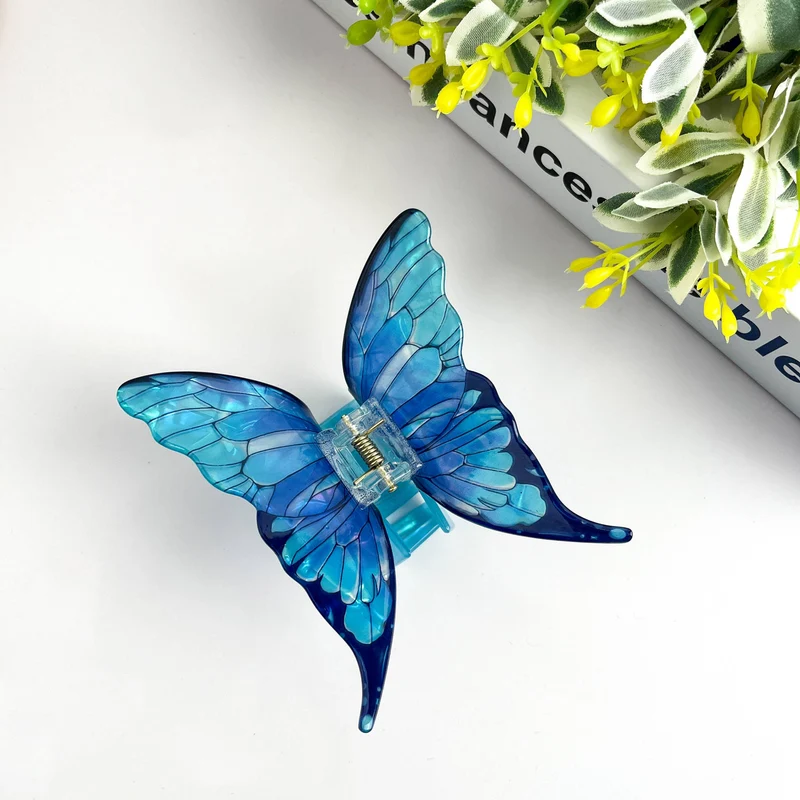 TheDivaSoap - Simulation Butterfly Hair Claw Clip, Spring Hair Clip: Blue