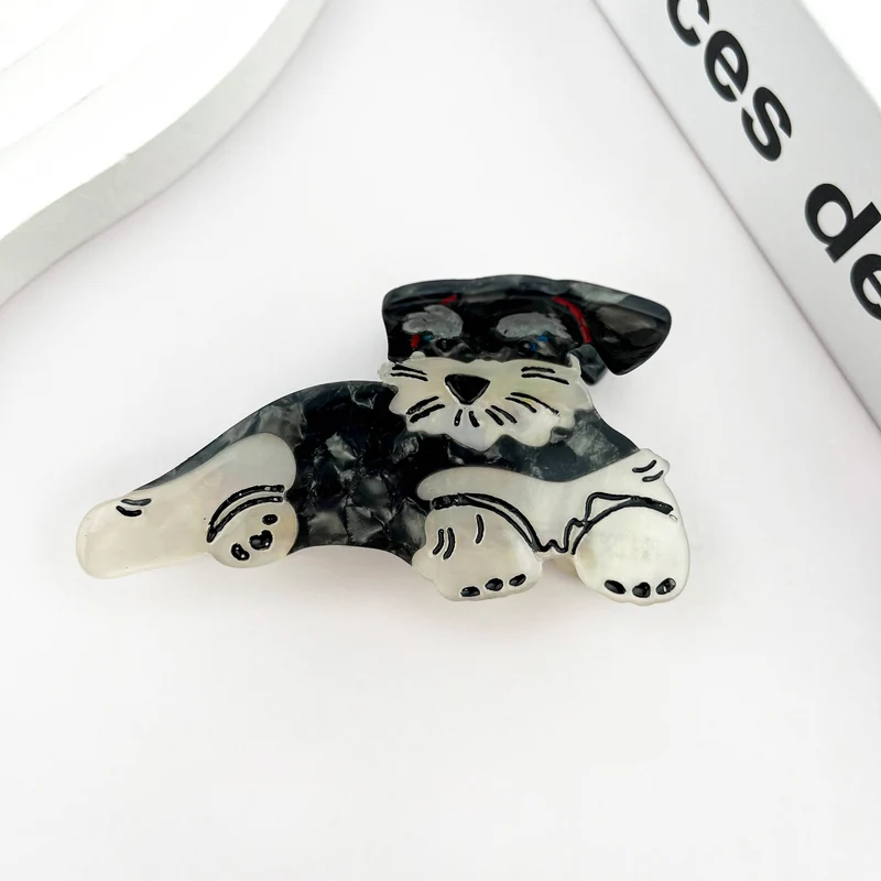 TheDivaSoap - Acetate Dog Claw Clip, Schnauzer Corgi Hair Clip: Schnauzer
