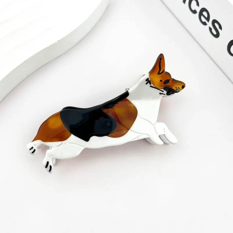 TheDivaSoap - Acetate Dog Claw Clip, Schnauzer Corgi Hair Clip: Corgi