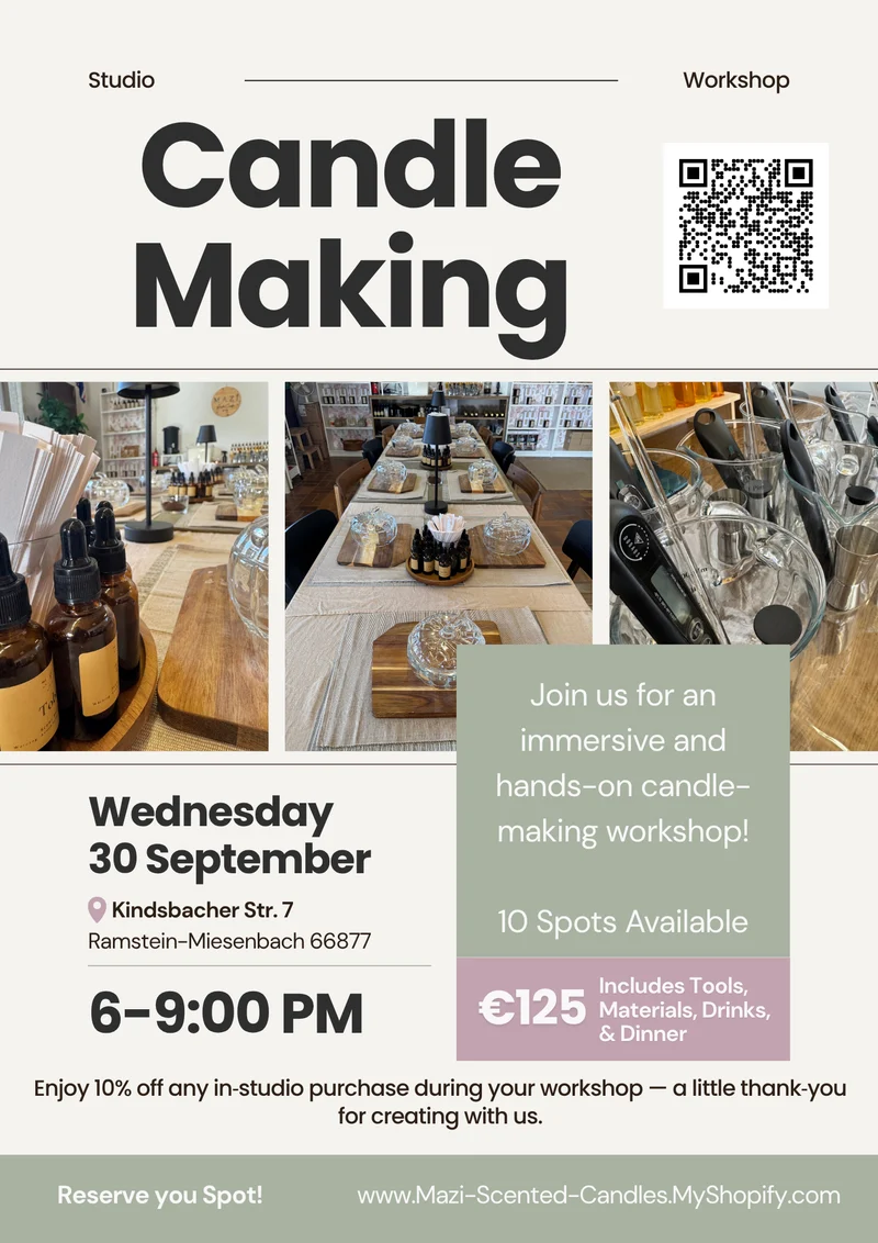 16oz Glass Pumpkin Candle Making Class 30 Sept 6-9PM