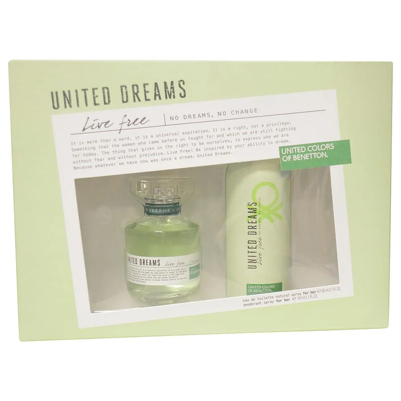 Benetton Gift Set Benetton United Dreams Live Free By Benetton