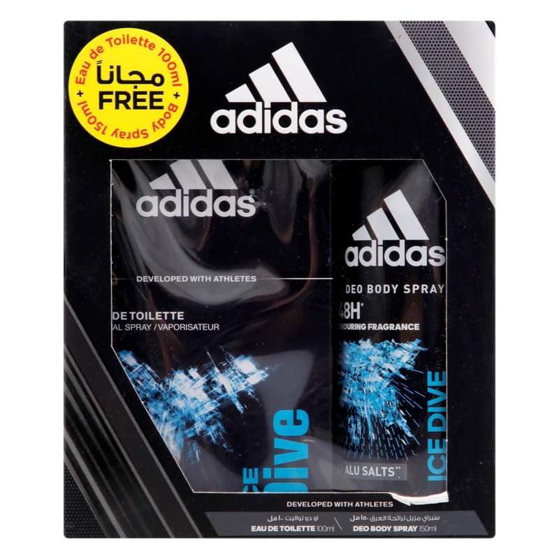 Set Adidas Ice Dive For Men Edt 3.4oz Spray