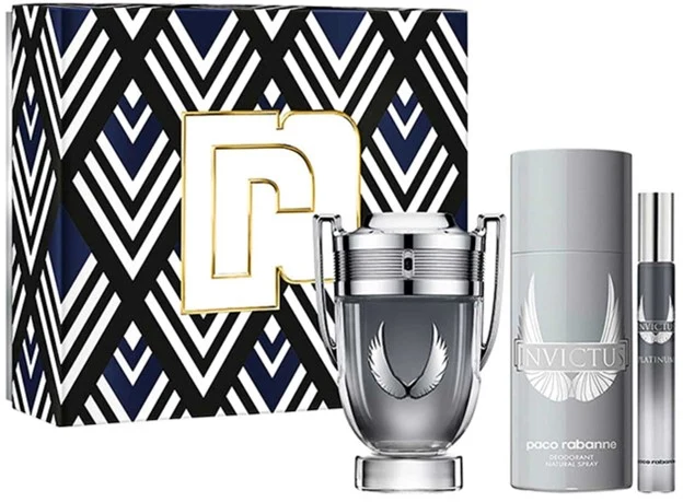 Set Invictus Platinum 3pc. Edp 3.4oz Spray