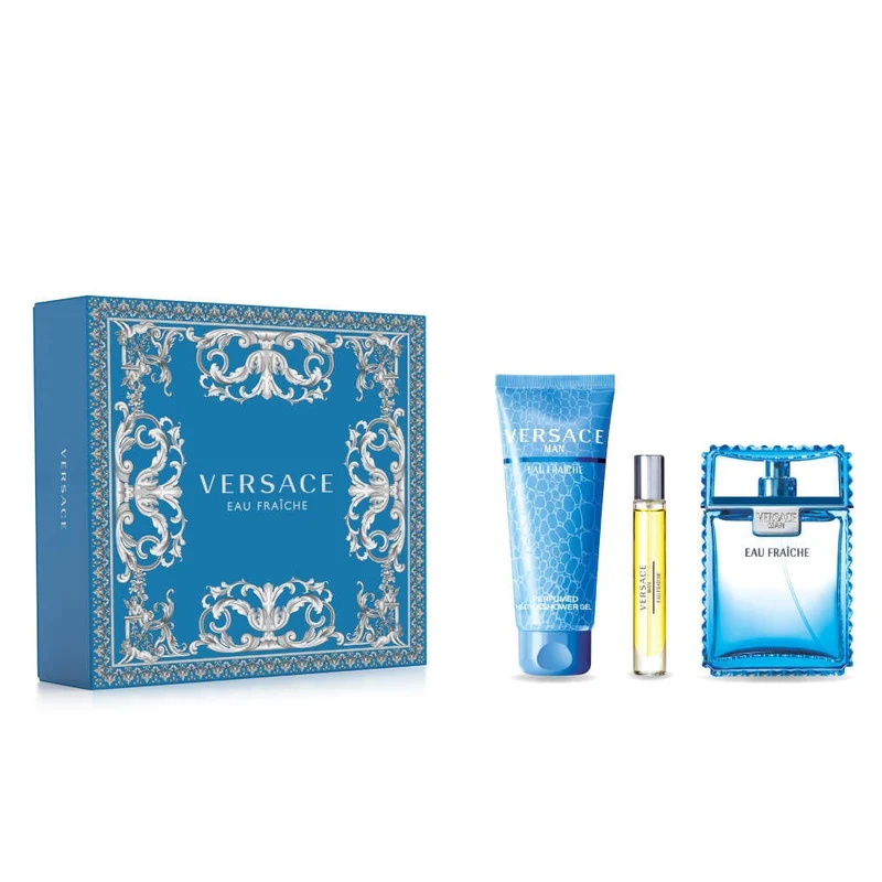 Set Versace Man Eau Fraiche 3pc. Edt 3.4oz Spray