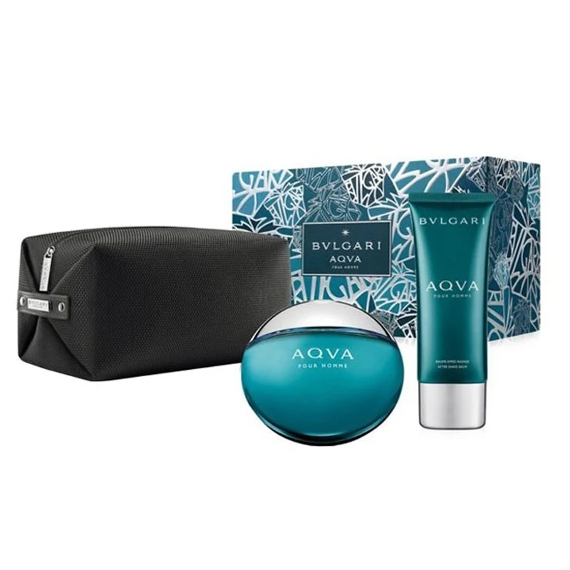 Set Bvlgari Aqva Pour Homme 3pc. Edt 3.4oz Spray