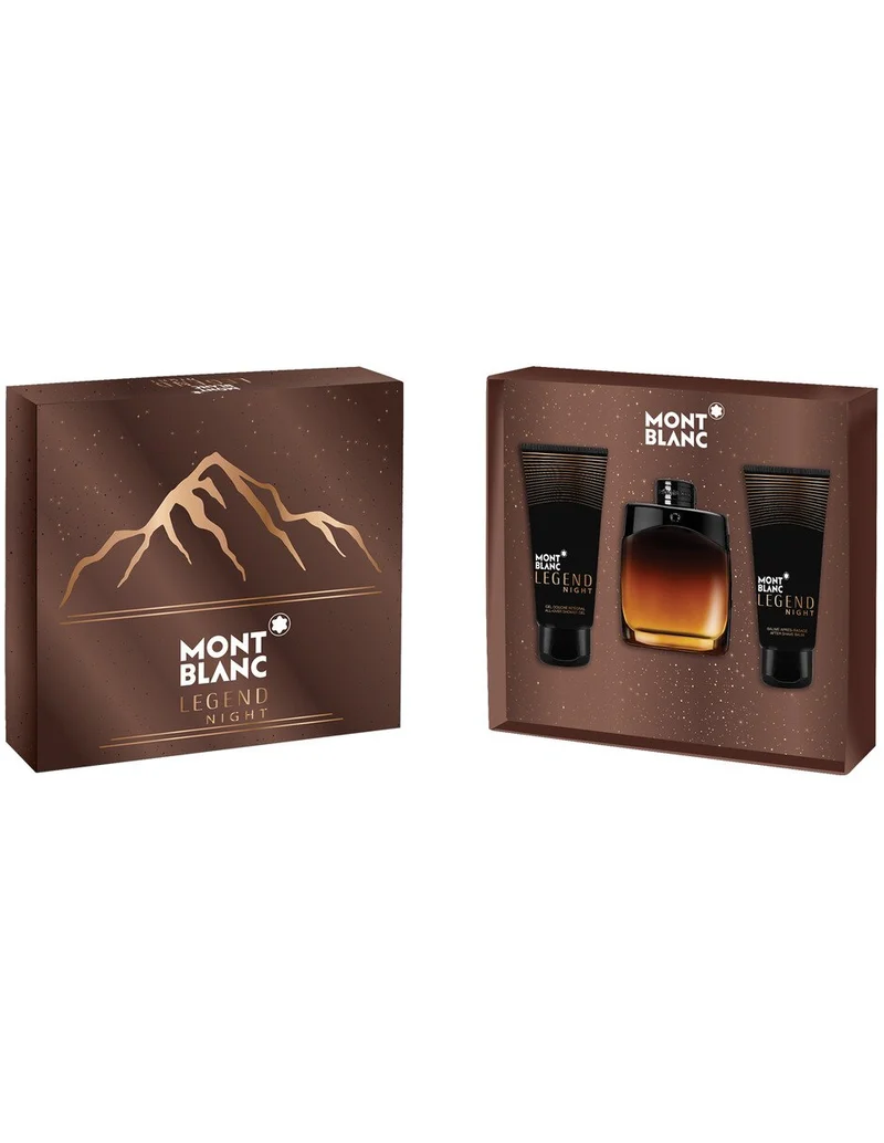 Set Mont Blanc Legend Night 3pc. Edp 3.3oz Spray