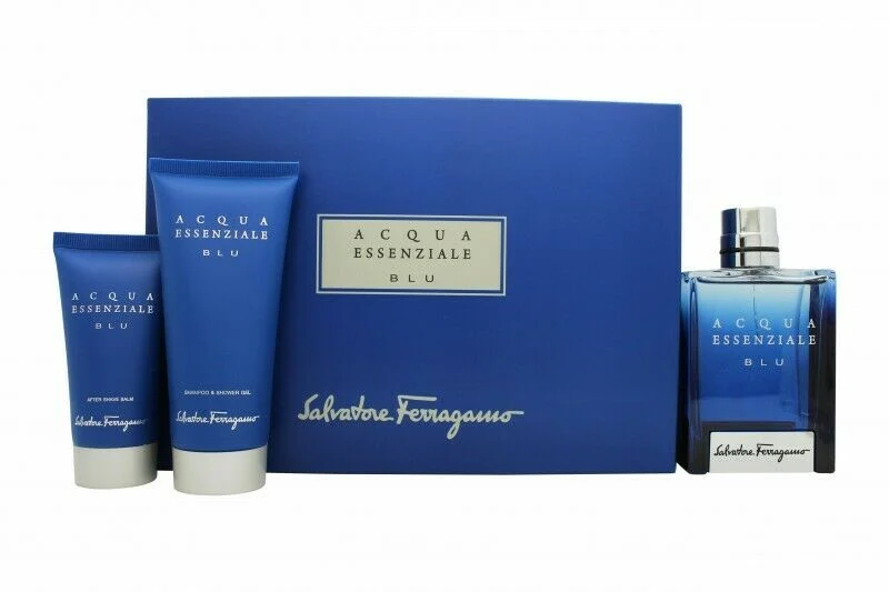 Set Acqua Essenziale Blu For Men 3pc. Edt 3.4oz Spray