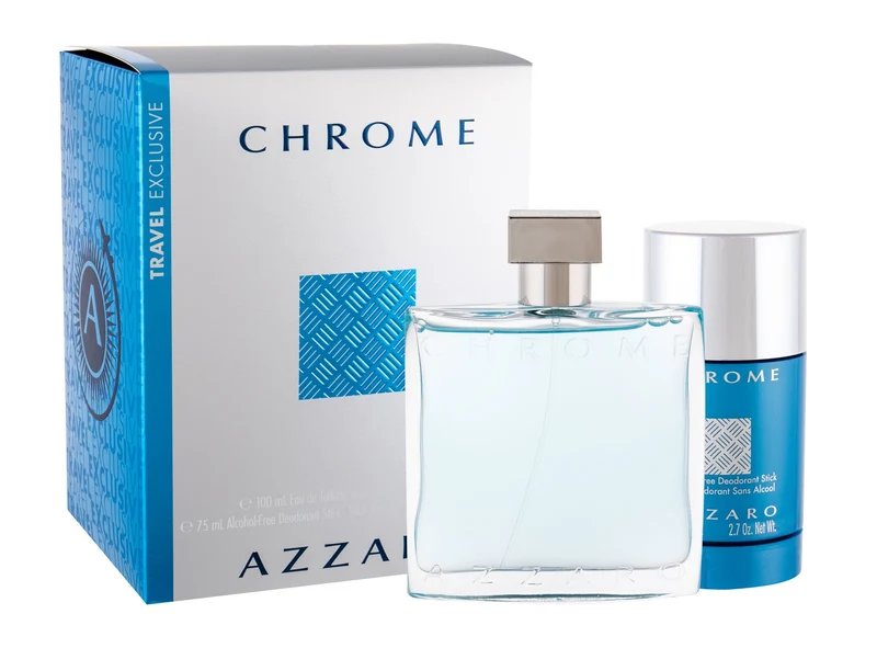 Set Azzaro Chrome 2pc. Edt 3.4oz Spray + 2.7oz Deodorant Stick