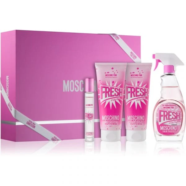 Set Moschino Pink Fresh Coture 4pc Edt 3.4oz Spray