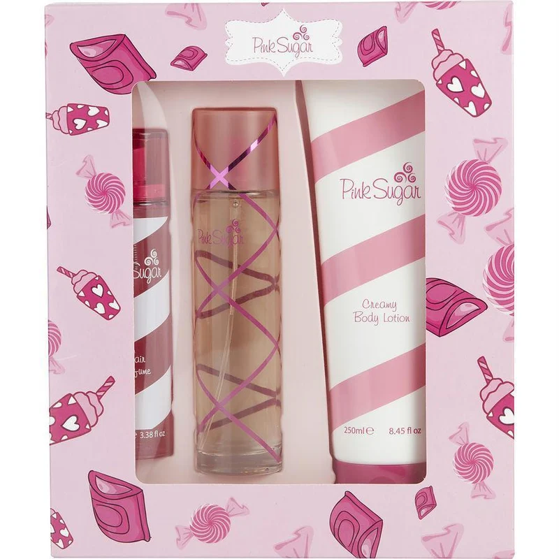 Set Pink Sugar 3pc Edt 3.4oz Spray