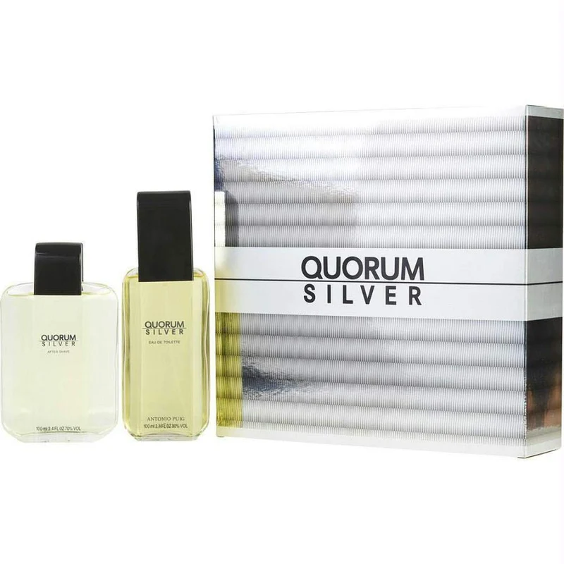 Set Quorum Silver 2pc Edt 3.4oz Spray
