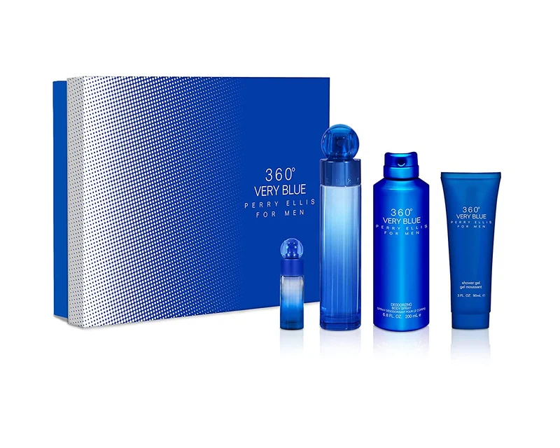 Set 360 Very Blue For Men 4pc Edt 3.4oz Spray