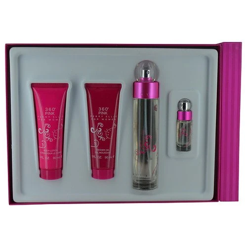 Set 360 Pink For Women 4 pc Edp 3.4 oz Spray