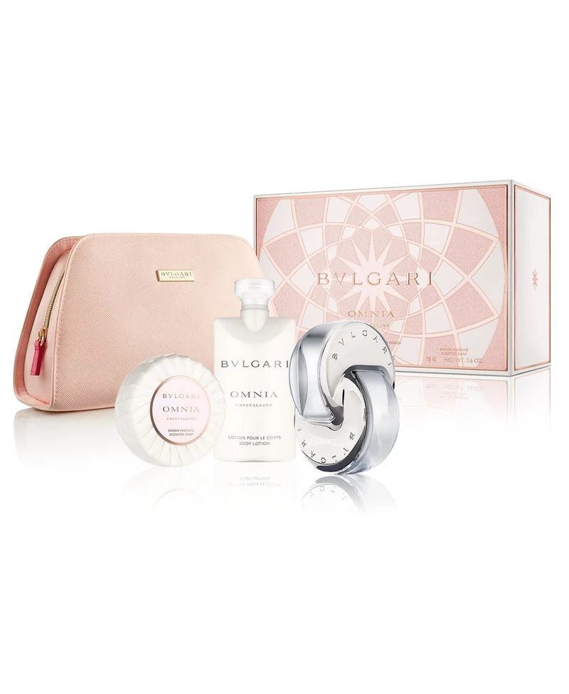 Set Bvlgari Omnia Crystalline 4pc Edt 2.2 oz Spray