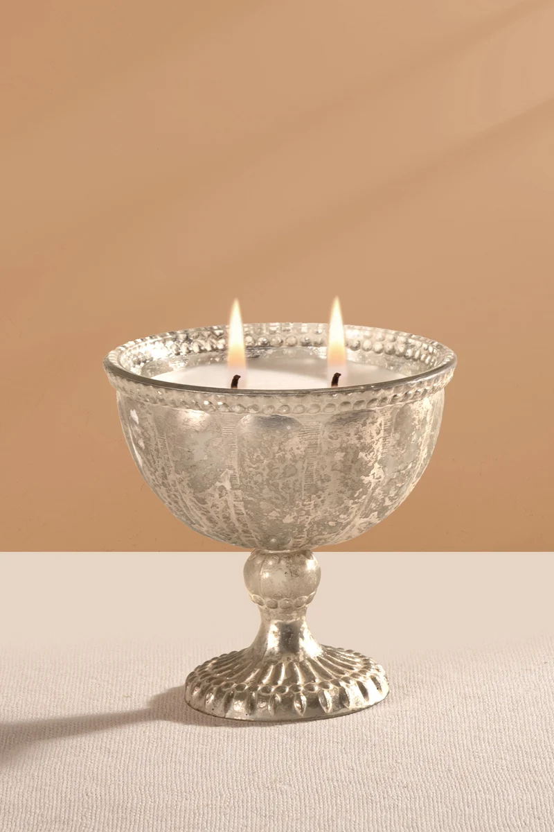 Heritage Heirloom Footed Candle · Silver · Small