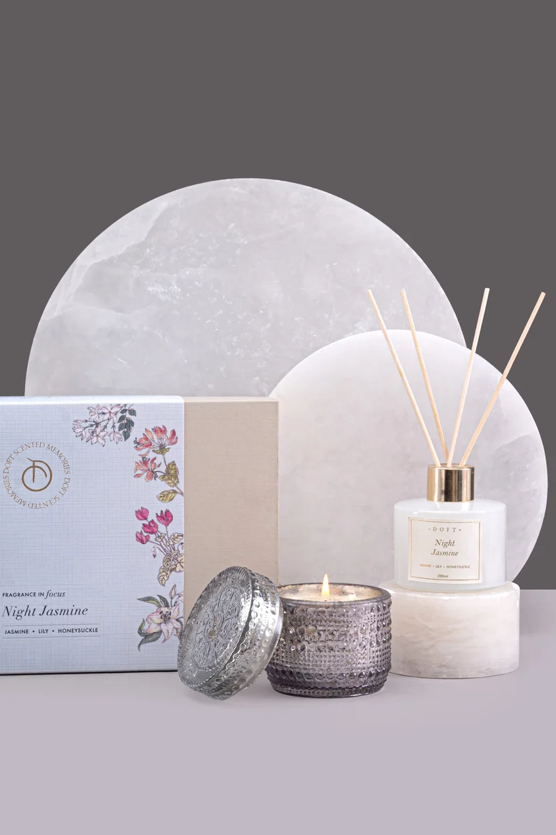 Illume Lid Jar Candle & Diffuser · Silver · Gift Set of 2