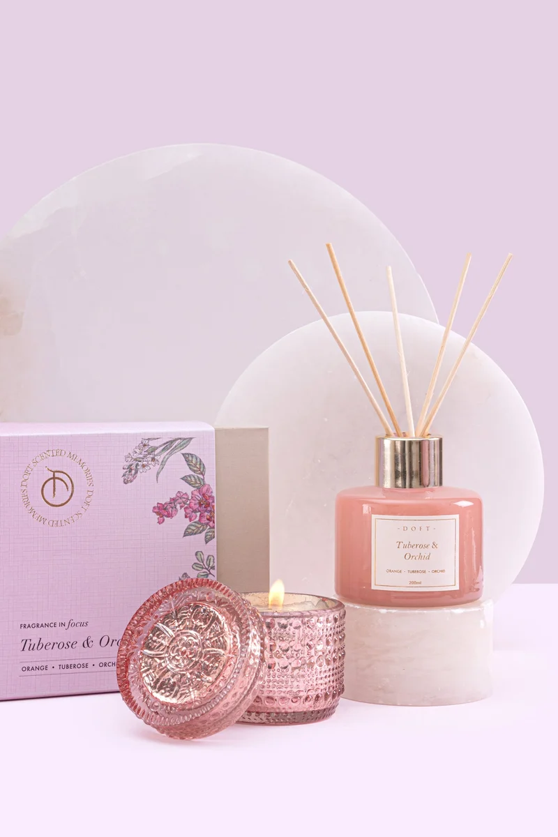 Illume Lid Jar Candle & Diffuser · Pink · Gift Set of 2
