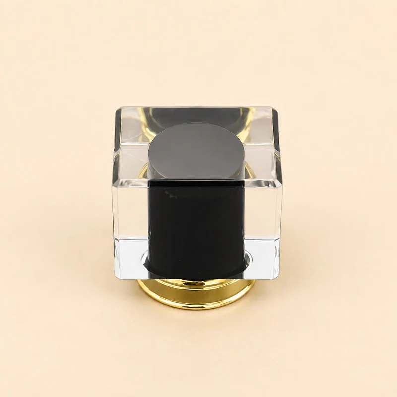 Perfume Tops - Gold Transparent Black Cap - Wholesale Perfume Cap, FEA 15