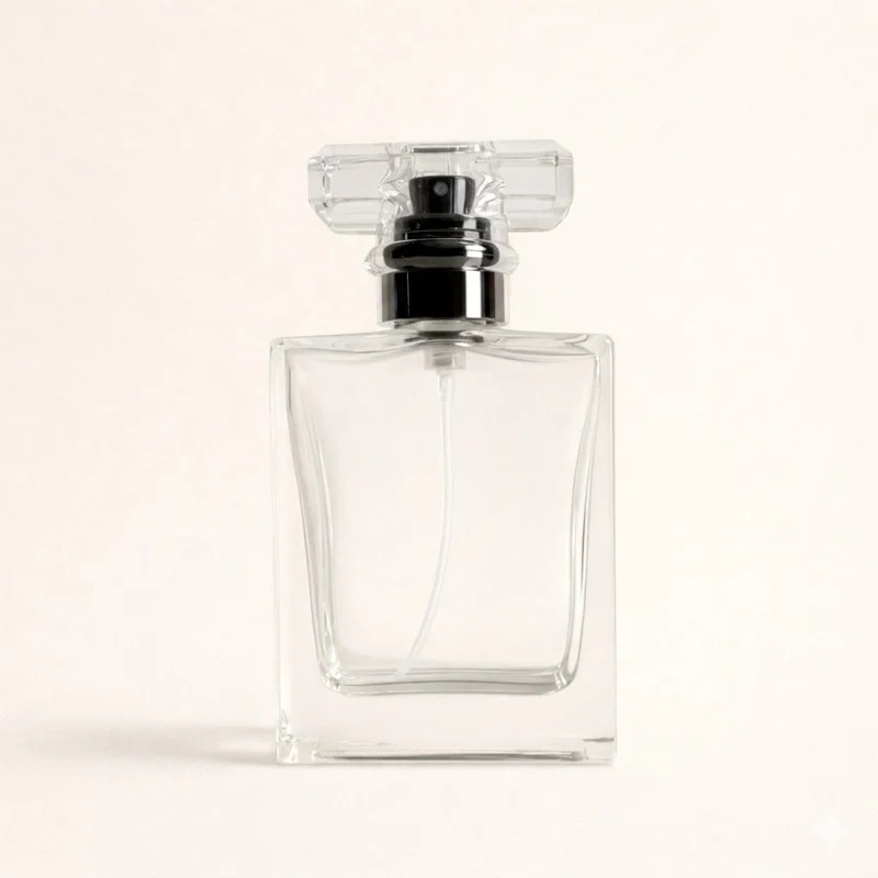 Refillable Perfume Bottles - 50ml Regula + Clear T Black Screw Top
