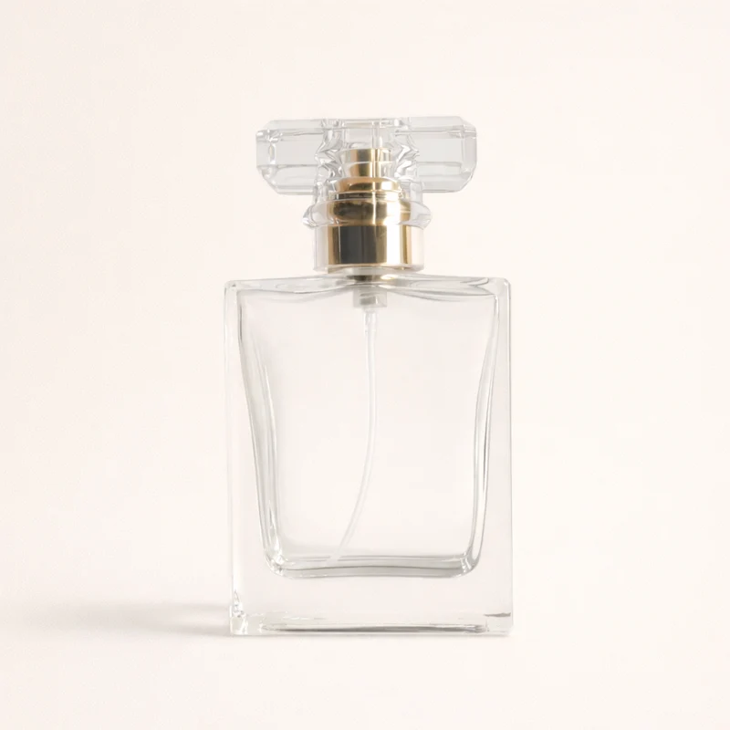 Refillable Perfume Bottles - 50ml Regula + Clear T Gold Screw Top