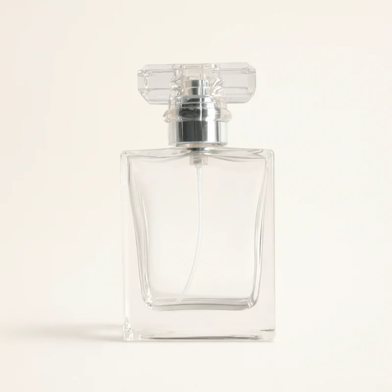 Refillable Perfume Bottles - 50ml Regula + Clear T Silver Screw Top