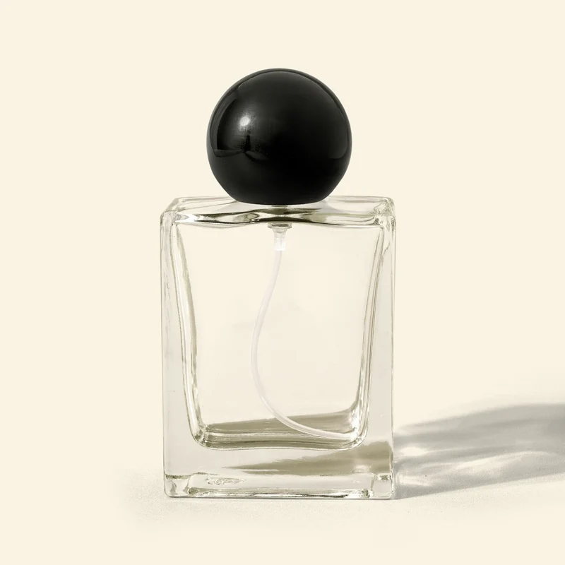 Refillable Perfume Bottles - 50ml Regula + Black Spherical Screw Top