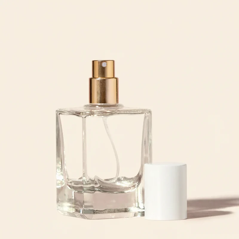 50ml Perfume Bottles Wholesale - Micron + White Top + Gold Spray