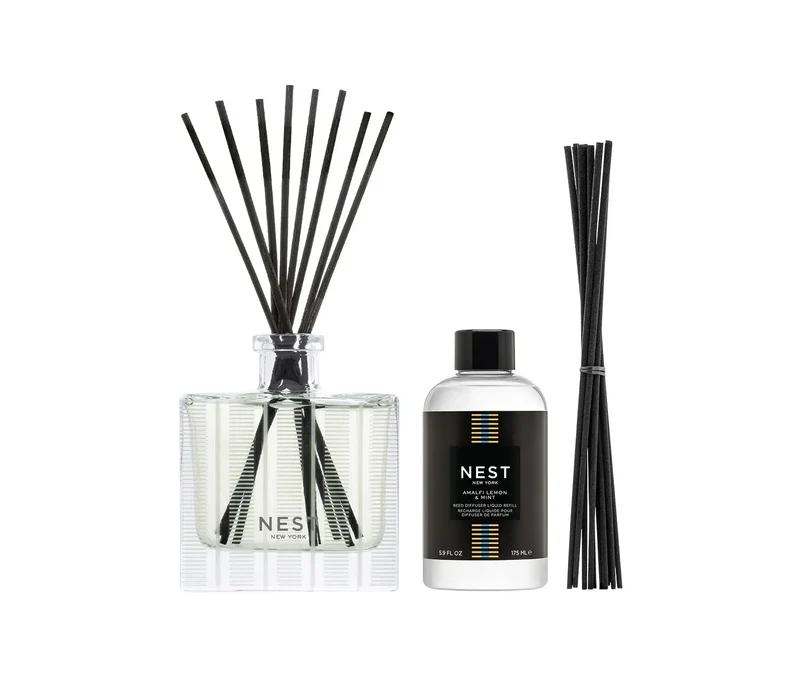 Amalfi Lemon & Mint Reed Diffuser & Liquid Refill Set