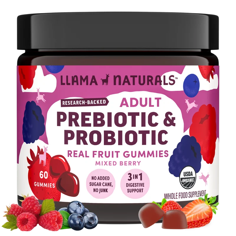 Adult Prebiotic & Probiotic Gummies, Mixed Berry (60 ct)