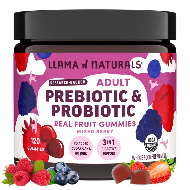 Adult Prebiotic & Probiotic Gummies, Mixed Berry (120 ct)