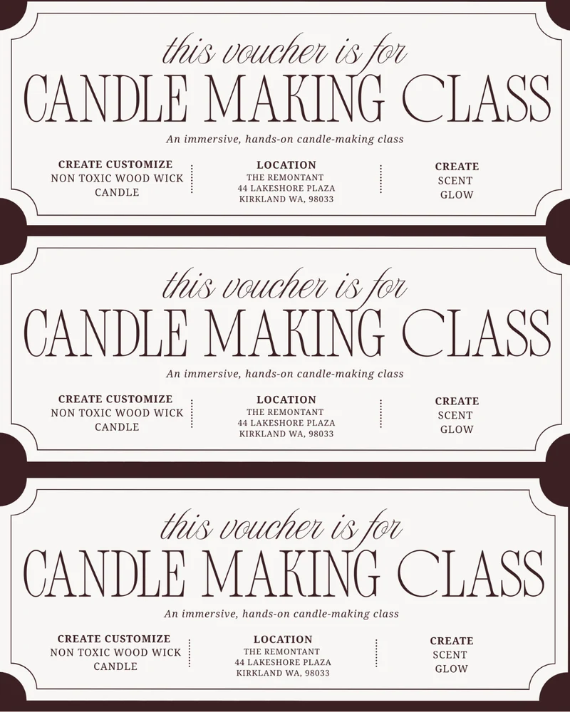 Candle Making Class Gift Certificate