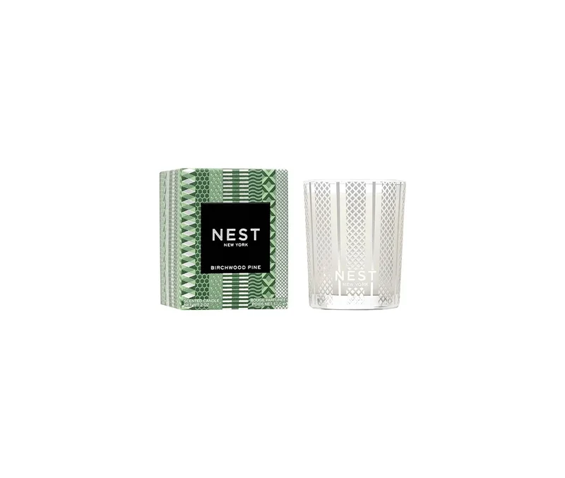 Birchwood Pine Silver Votive Candle