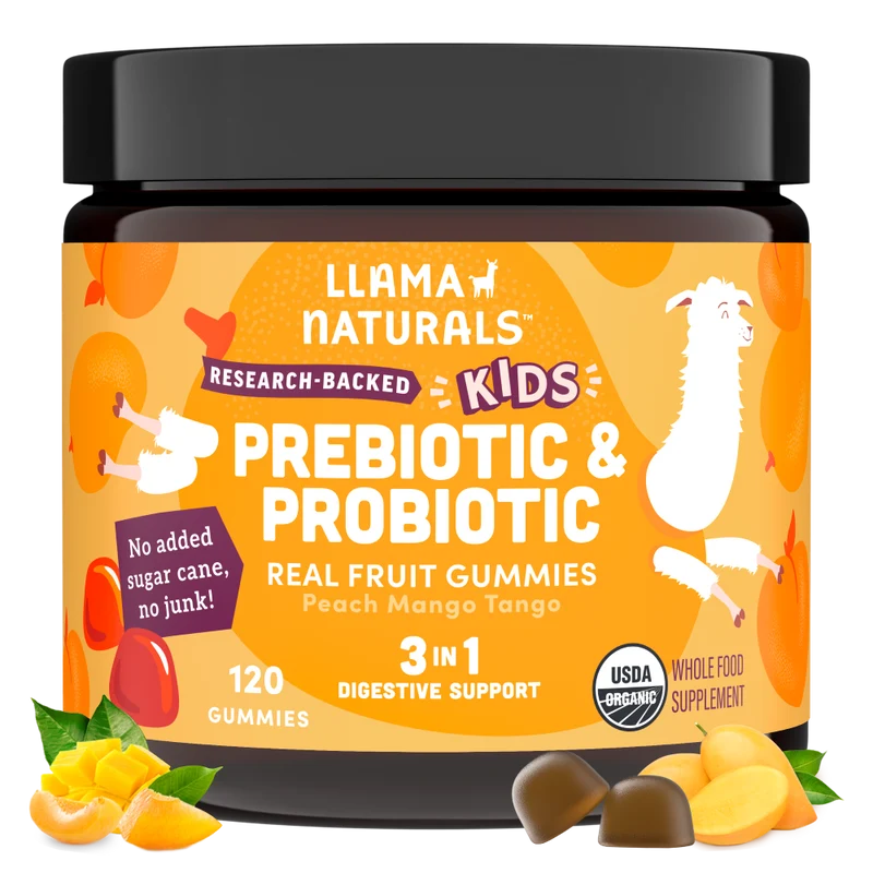 Kids Prebiotic & Probiotic Gummies, Peach Mango (120 ct)