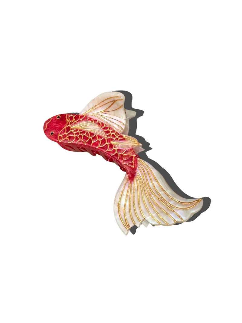 Solar Eclipse - Hand-painted Koi Fish Claw Hair Clip | Eco-Friendly