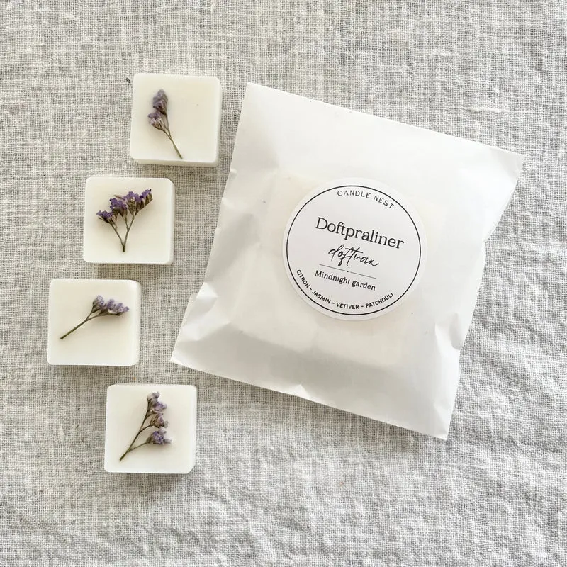 Doftvax – jasmin, citron & vetiver för aromalampa – Midnight garden (4 Doftpraliner™)