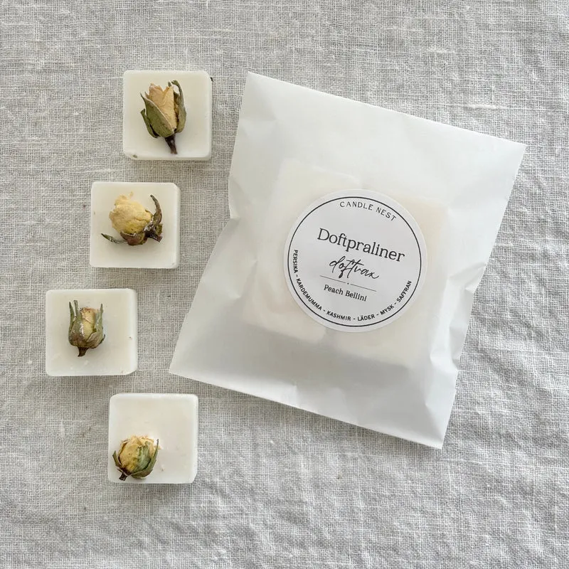 Doftvax – persika & mysk för aromalampa – Peach Bellini (4 Doftpraliner™)
