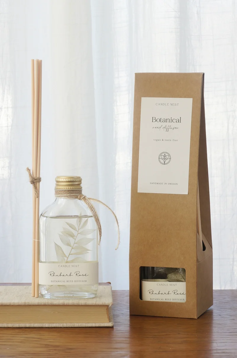 Doftpinnar – rabarber & jordgubbar – Rumsdoft för hemmet – Rhubarb Rosé