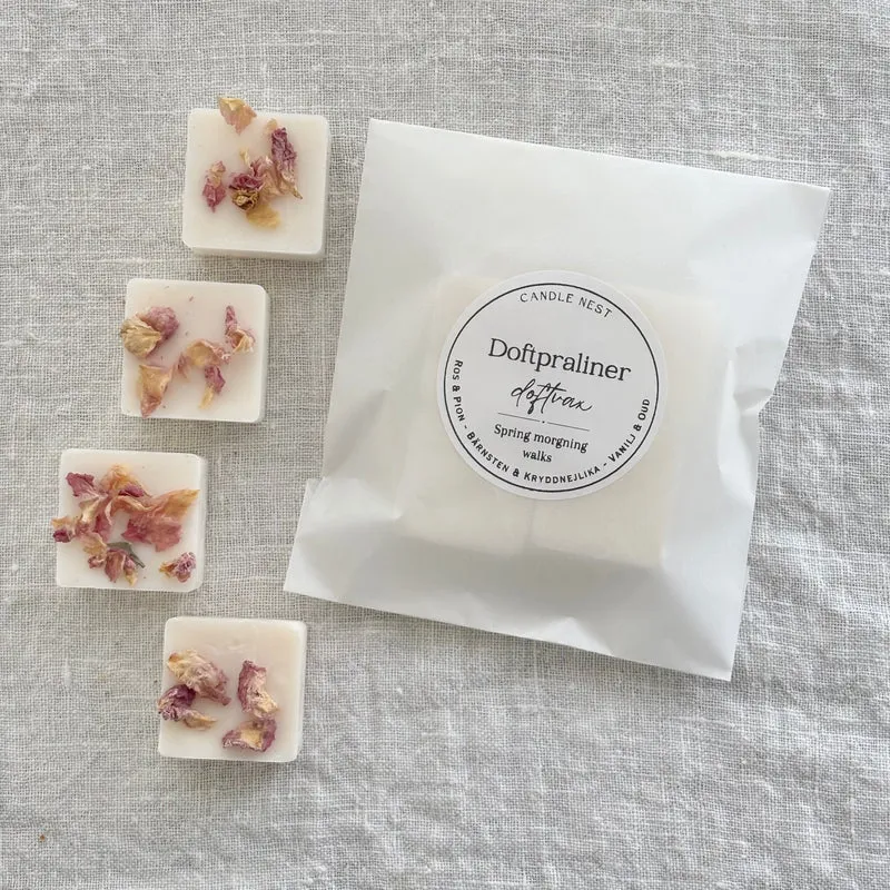 Doftvax – ros & oud för aromalampa – Spring Morning Walks (4 Doftpraliner™)